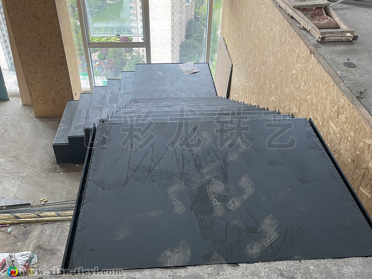 万唯原创大厦堆叠钢楼梯_3